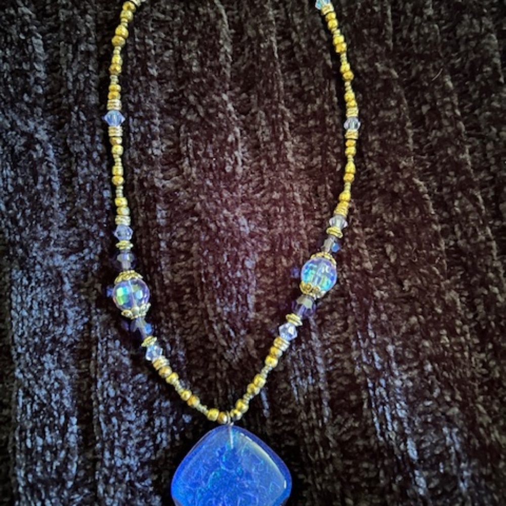 Art Glass and Bead Necklace